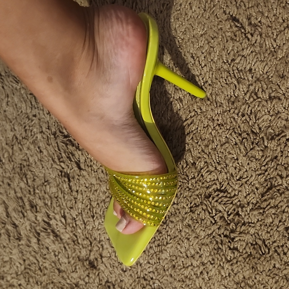 Zara vinyl Sandals with rhinestones